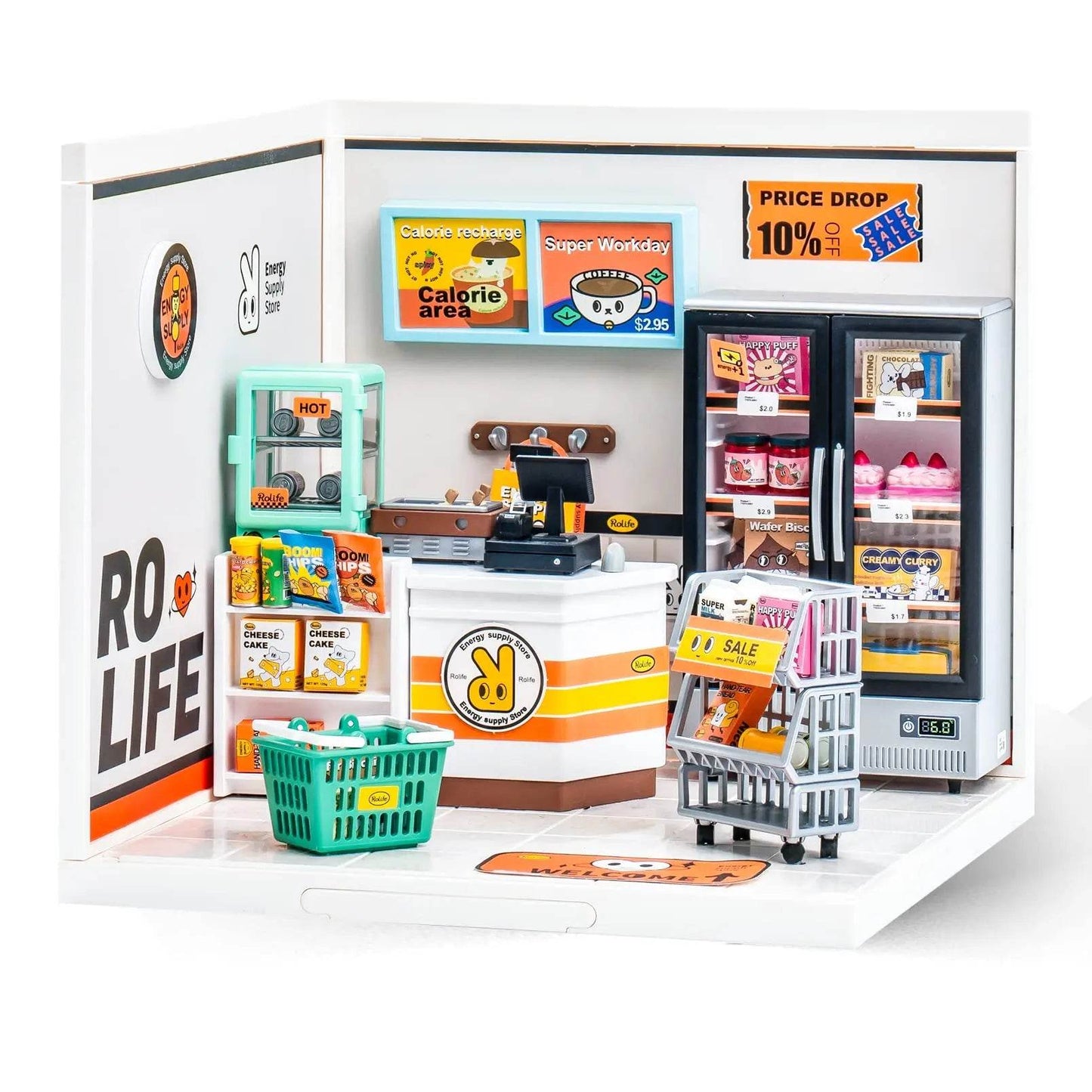 Premium Plastic Diy Miniature House Cafe Energy Store Kids - ToylandEU