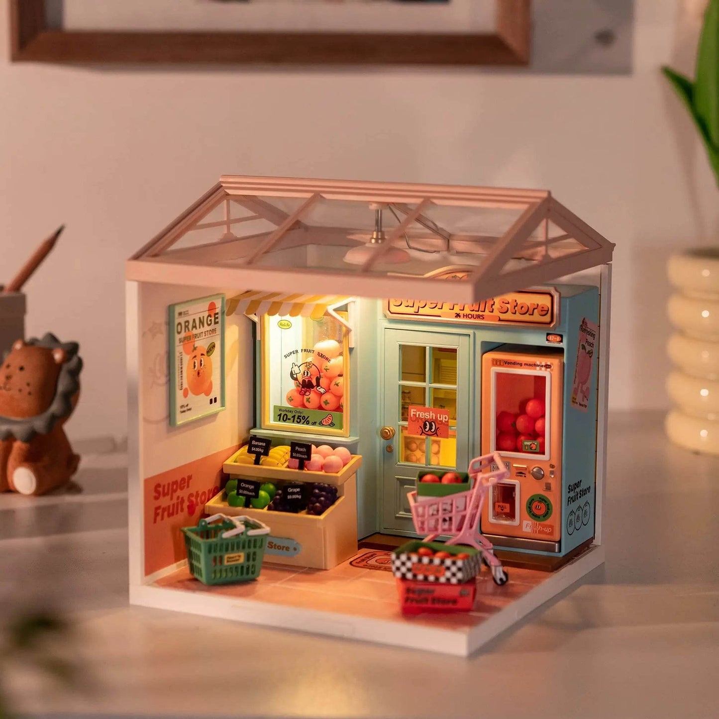 Premium Plastic Diy Miniature House Cafe Energy Store Kids - ToylandEU