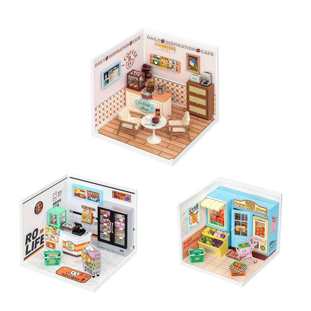 Premium Plastic Diy Miniature House Cafe Energy Store Kids - ToylandEU