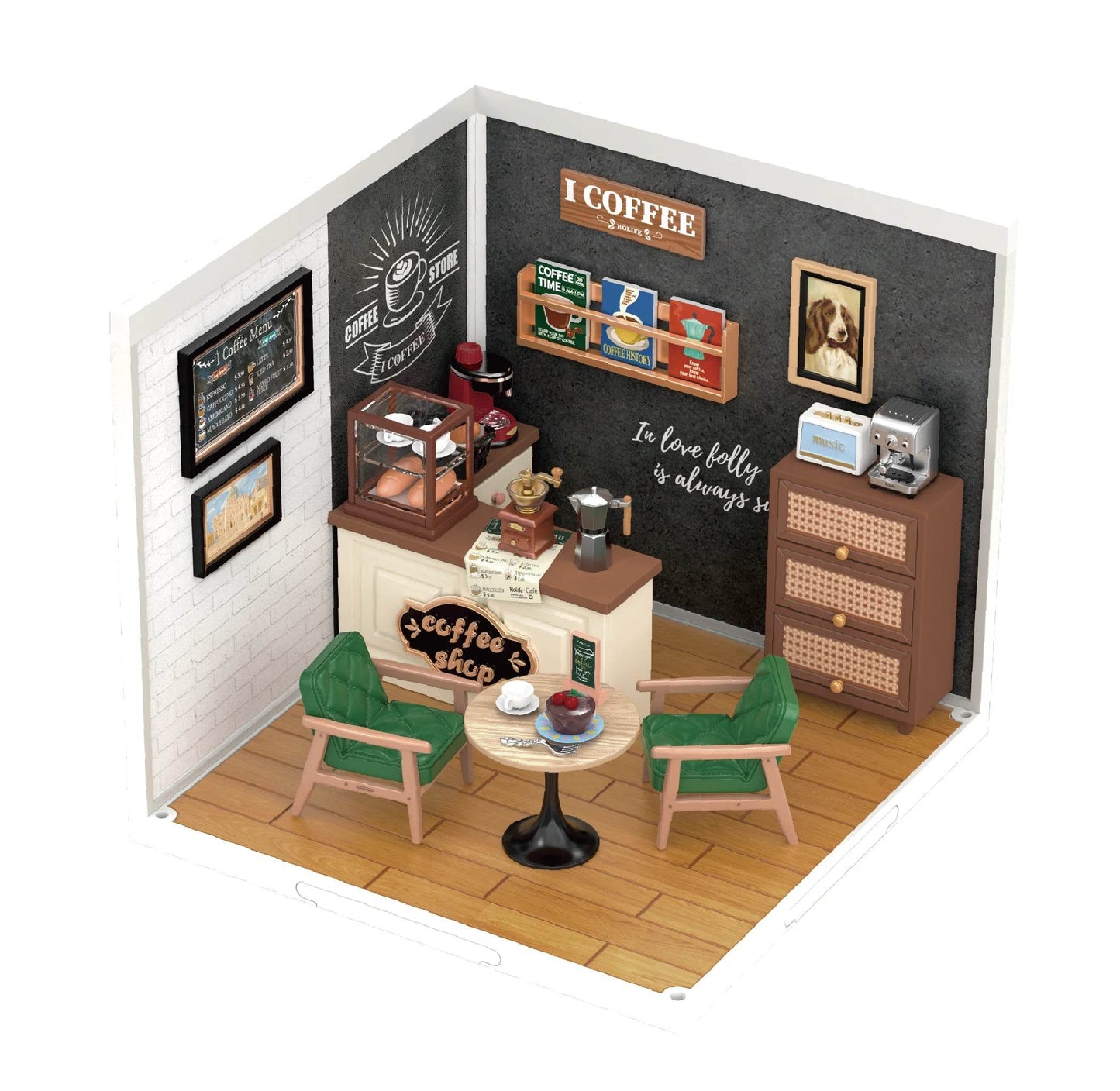 Premium Plastic Diy Miniature House Cafe Energy Store Kids - ToylandEU