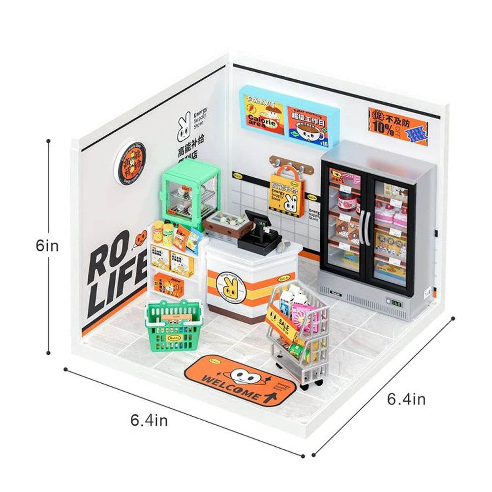Premium Plastic Diy Miniature House Cafe Energy Store Kids - ToylandEU