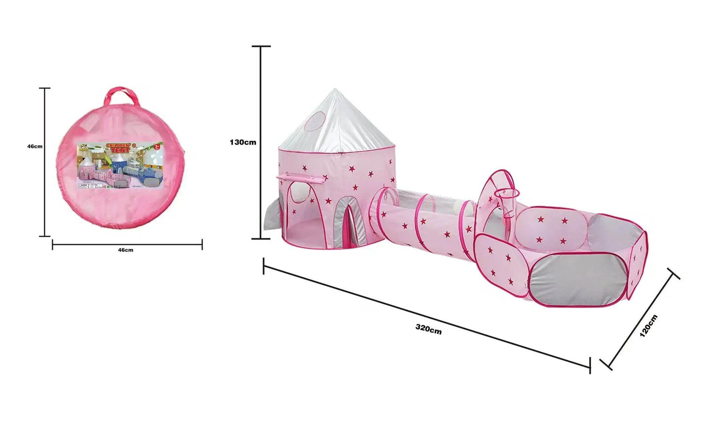 Premium Play Tent 3in1 Foldable Tunnel Ball Pool For Kids - ToylandEU