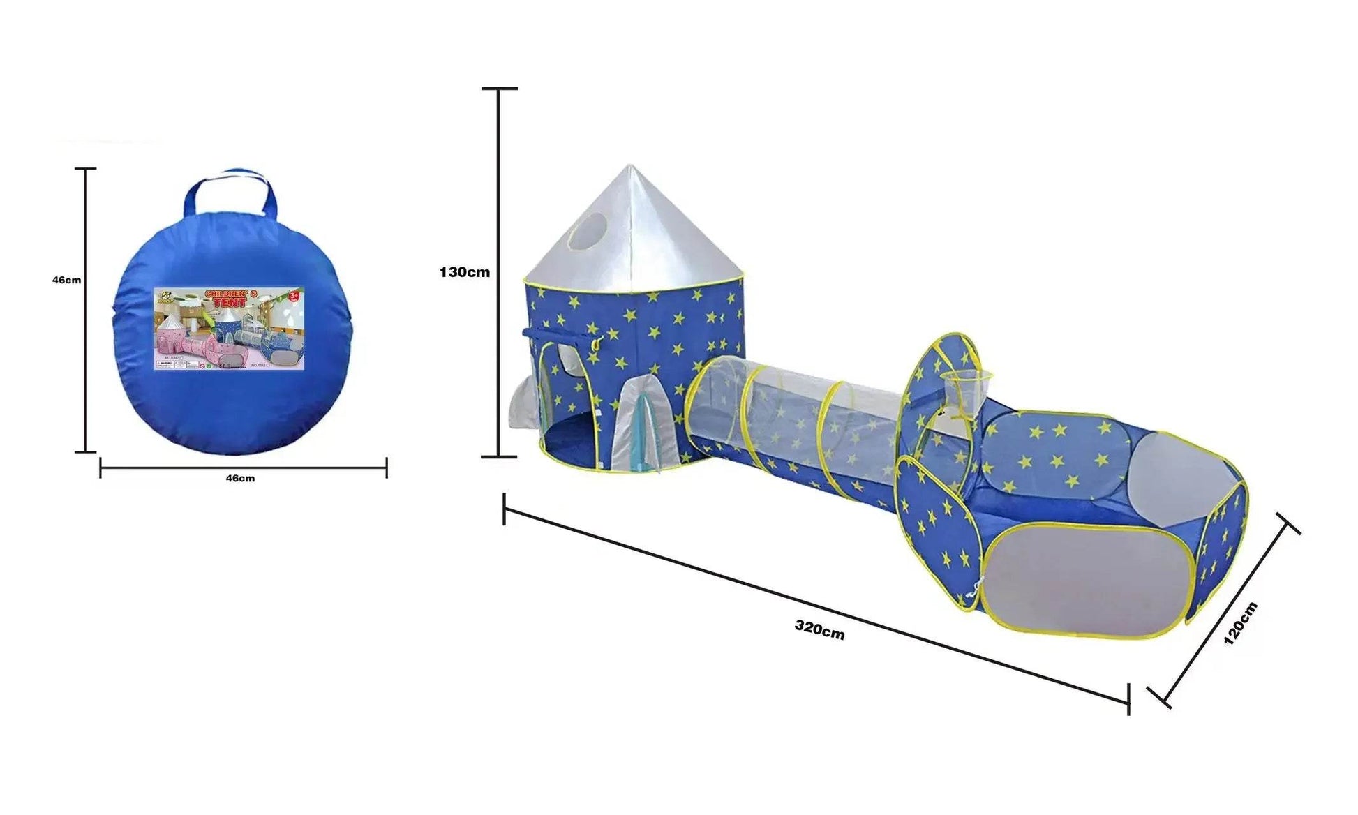 Premium Play Tent 3in1 Foldable Tunnel Ball Pool For Kids - ToylandEU