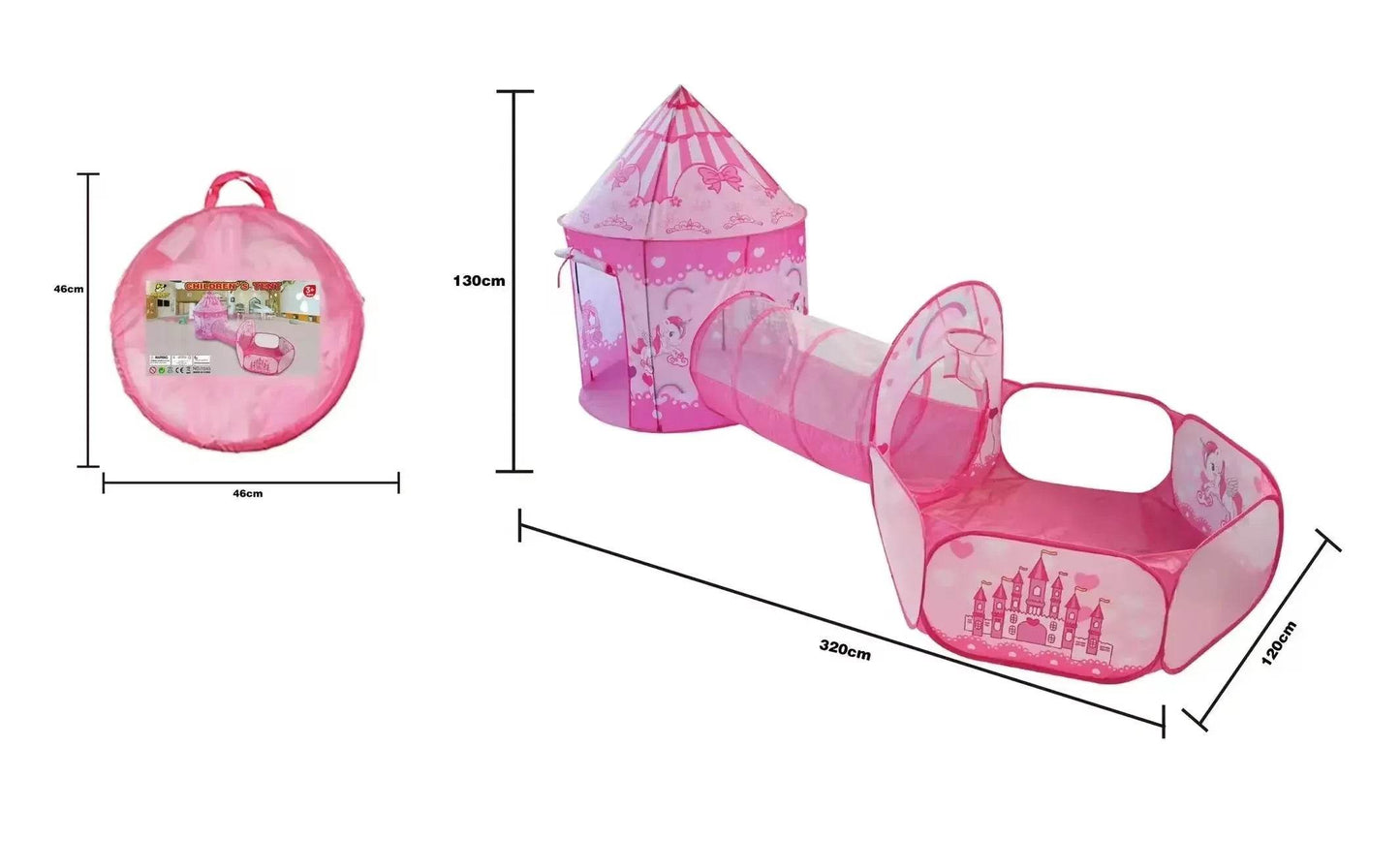 Premium Play Tent 3in1 Foldable Tunnel Ball Pool For Kids - ToylandEU