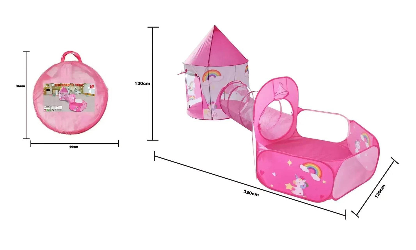 Premium Play Tent 3in1 Foldable Tunnel Ball Pool For Kids - ToylandEU