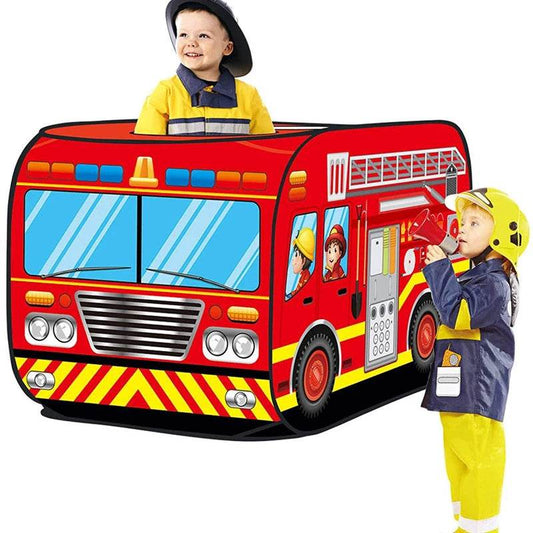 Premium Play Tent Fire Truck Theme Foldable Pop Up For Kids - ToylandEU