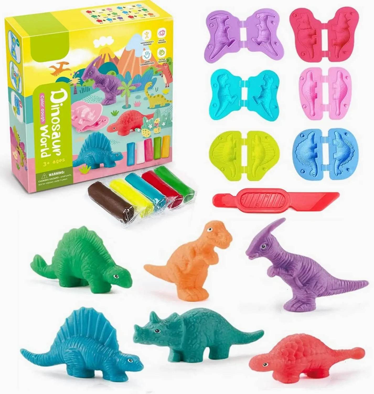 Premium Playdough Set for Kids with Dinosaur Molds and Air Dry Feature for Creative Play - ToylandEU