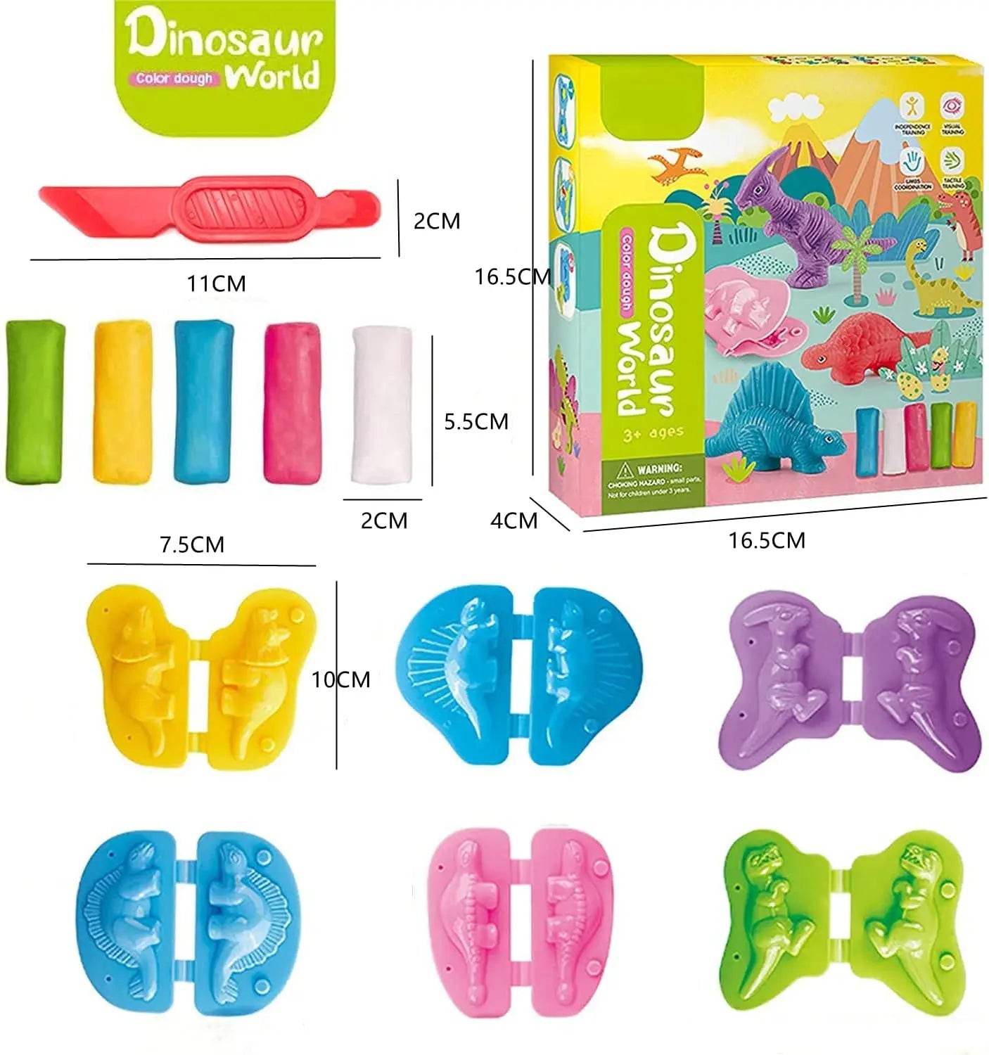 Premium Playdough Set for Kids with Dinosaur Molds and Air Dry Feature for Creative Play - ToylandEU