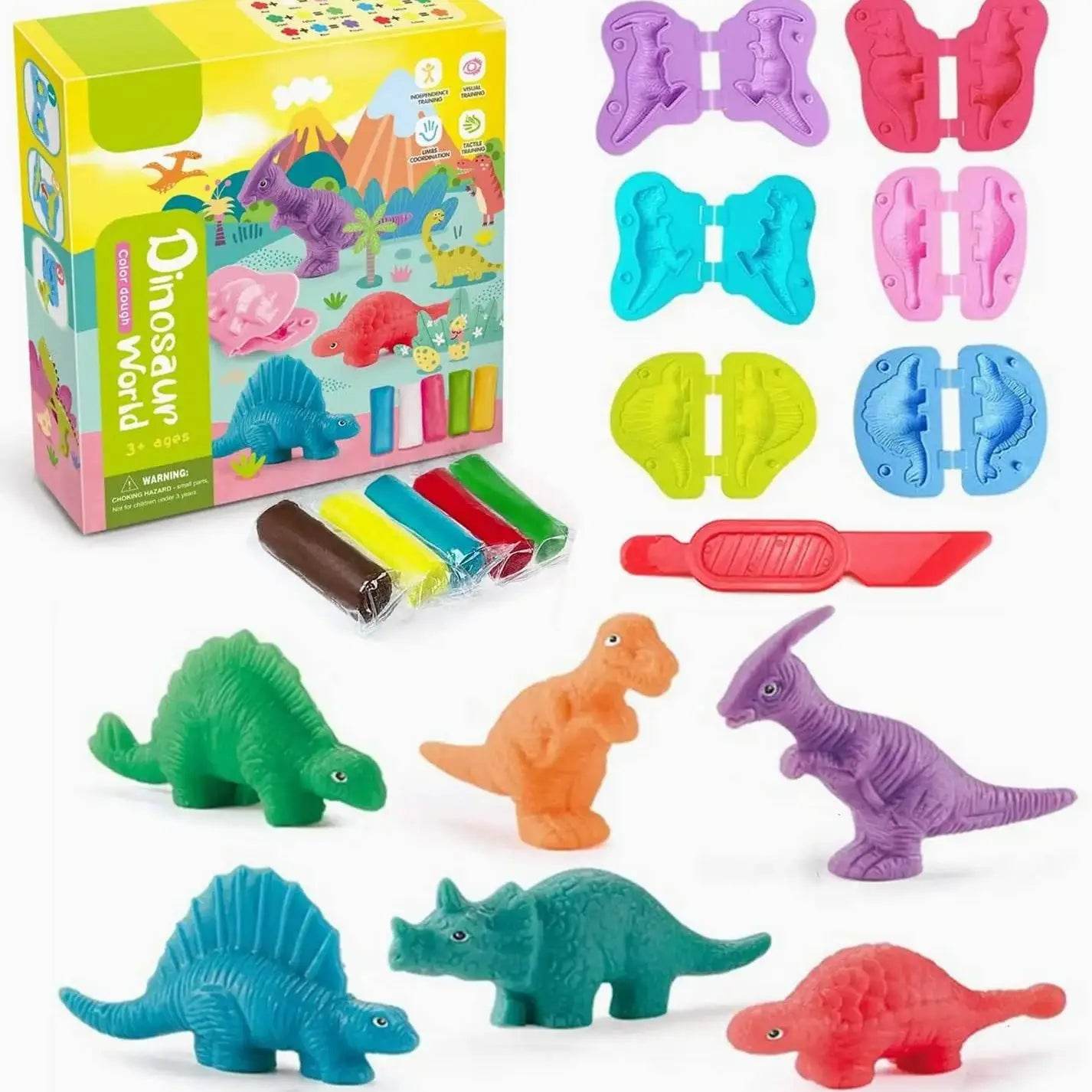 Premium Playdough Set for Kids with Dinosaur Molds and Air Dry Feature for Creative Play - ToylandEU