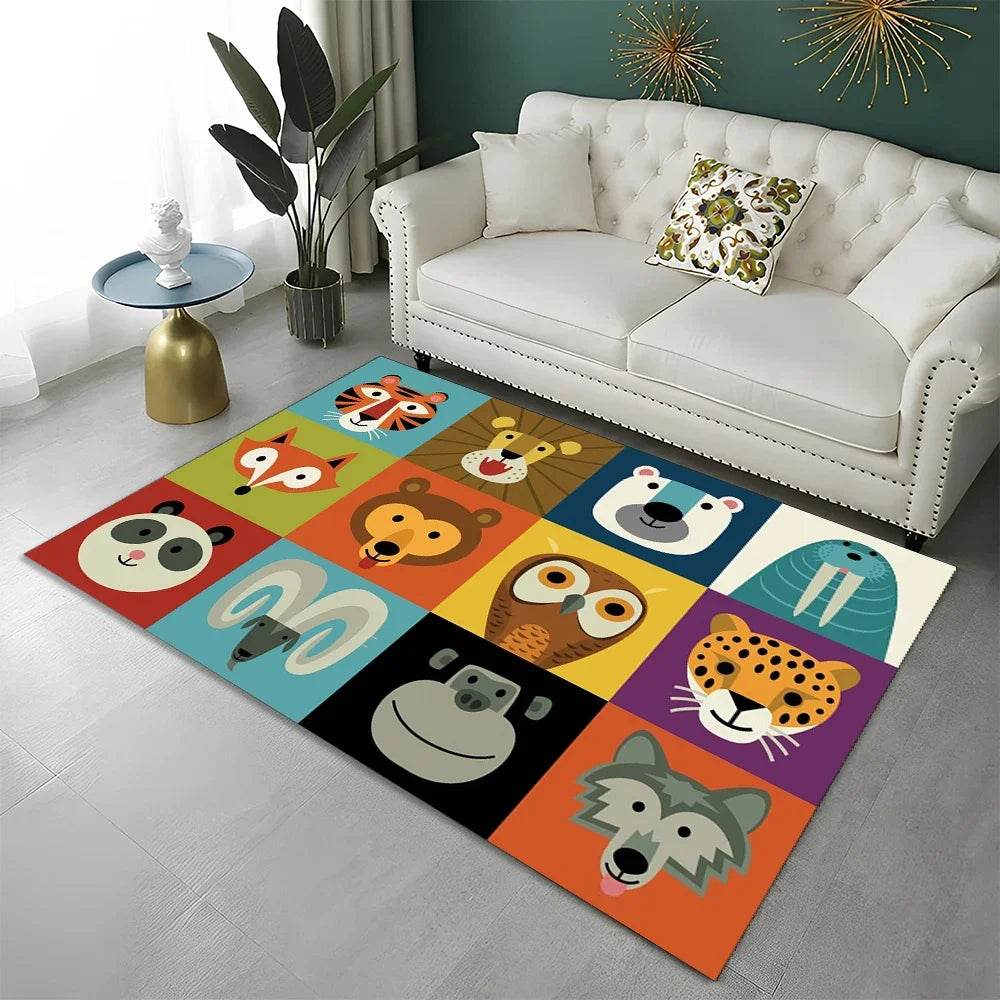 Premium Playroom Rug Alphabet Cartoon Non Slip For Kids - ToylandEU