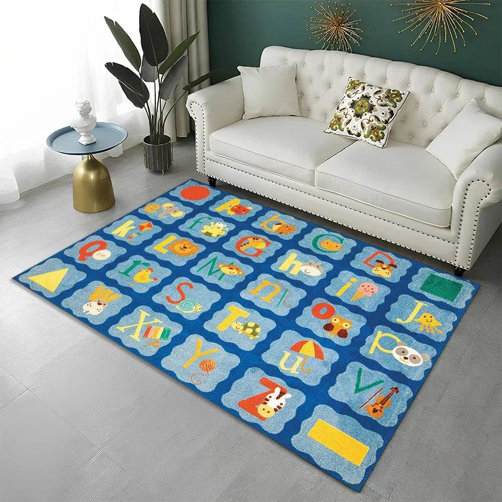 Premium Playroom Rug Alphabet Cartoon Non Slip For Kids - ToylandEU