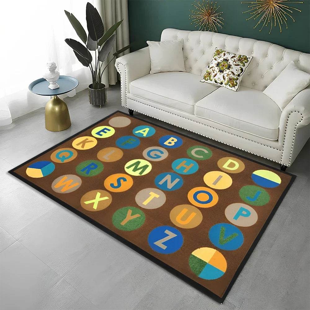 Premium Playroom Rug Alphabet Cartoon Non Slip For Kids - ToylandEU