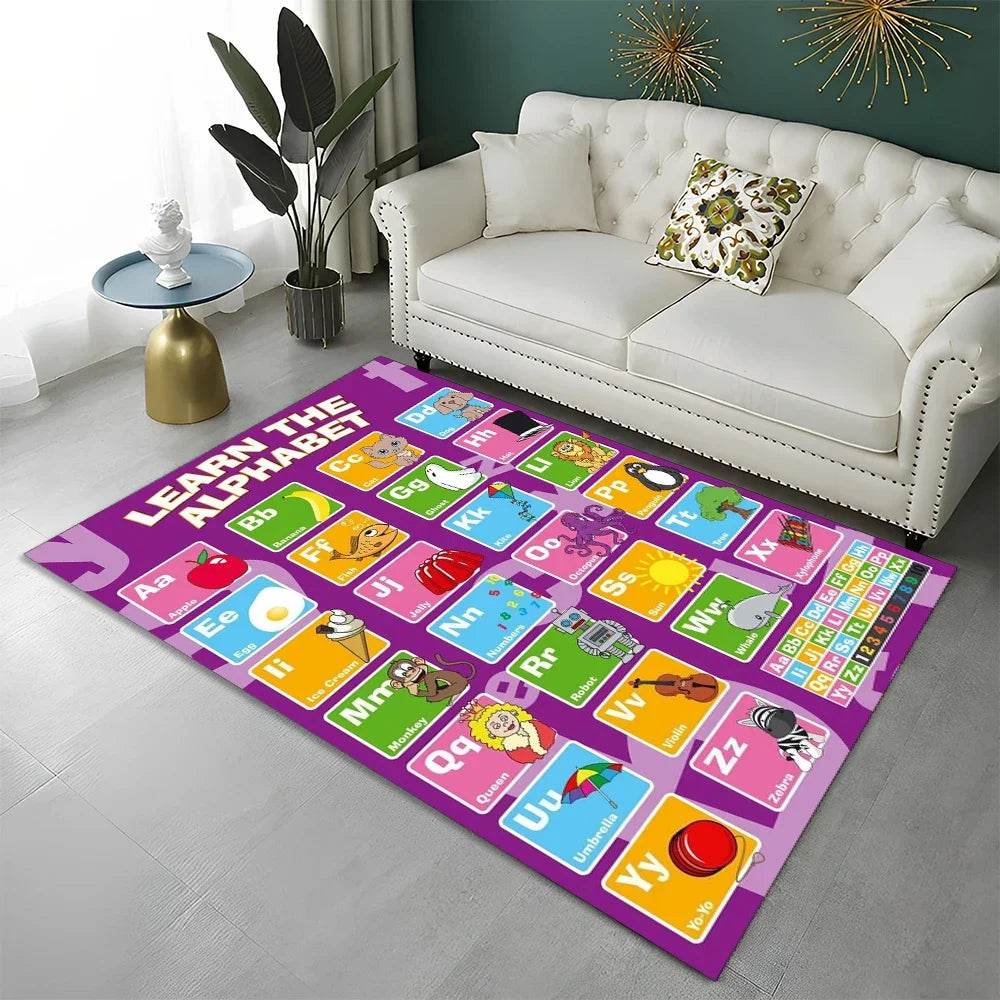 Premium Playroom Rug Alphabet Cartoon Non Slip For Kids - ToylandEU