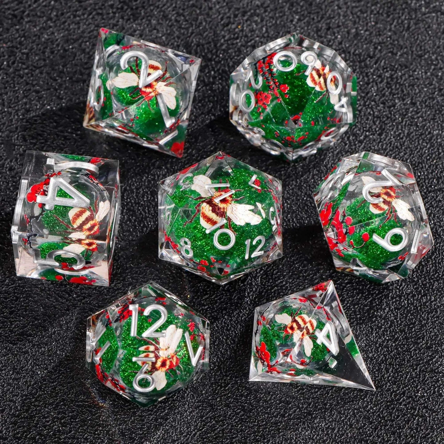 Premium Plum Blossom Polyhedral Dice Set with Liquid Core for Dungeons and Dragons Enthusiasts - ToylandEU