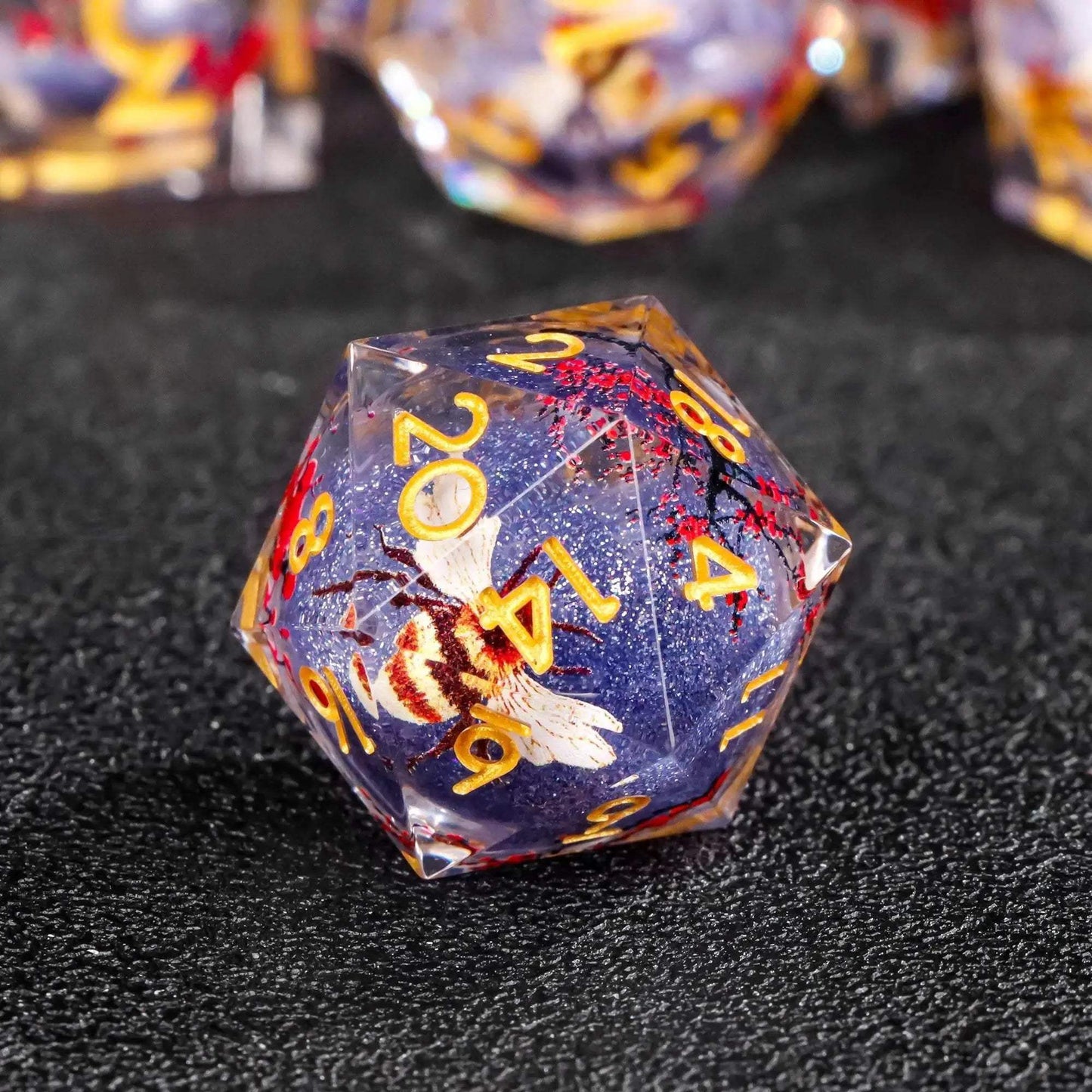 Premium Plum Blossom Polyhedral Dice Set with Liquid Core for Dungeons and Dragons Enthusiasts - ToylandEU