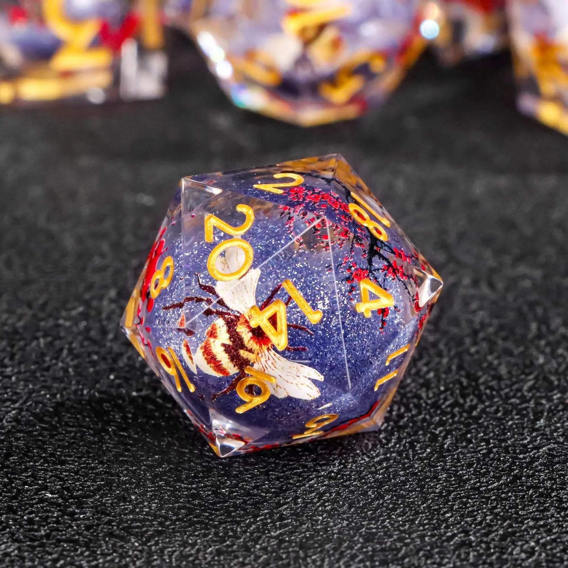 Premium Plum Blossom Polyhedral Dice Set with Liquid Core for Dungeons and Dragons Enthusiasts - ToylandEU