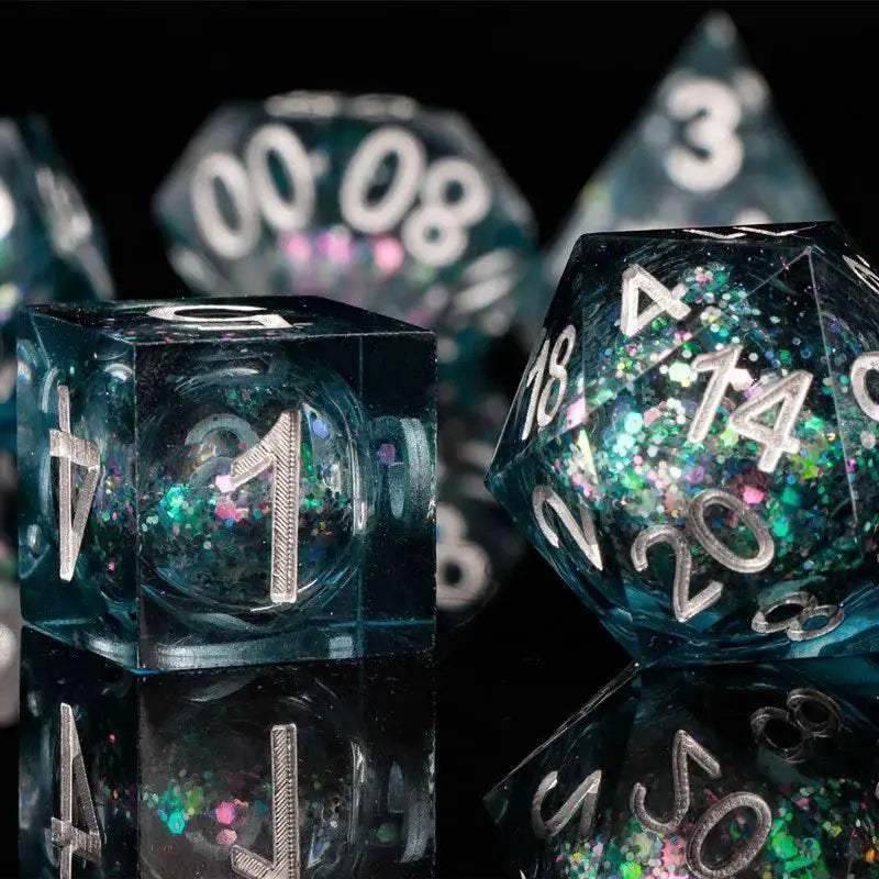Premium Plum Blossom Polyhedral Dice Set with Liquid Core for Dungeons and Dragons Enthusiasts - ToylandEU