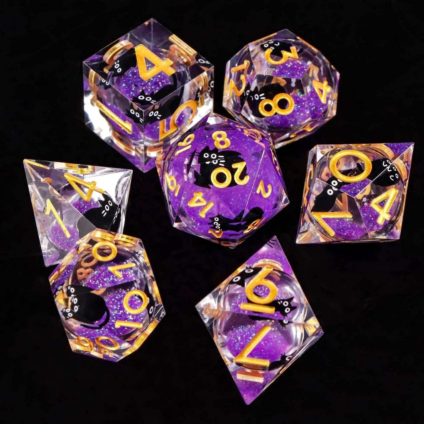 Premium Plum Blossom Polyhedral Dice Set with Liquid Core for Dungeons and Dragons Enthusiasts - ToylandEU