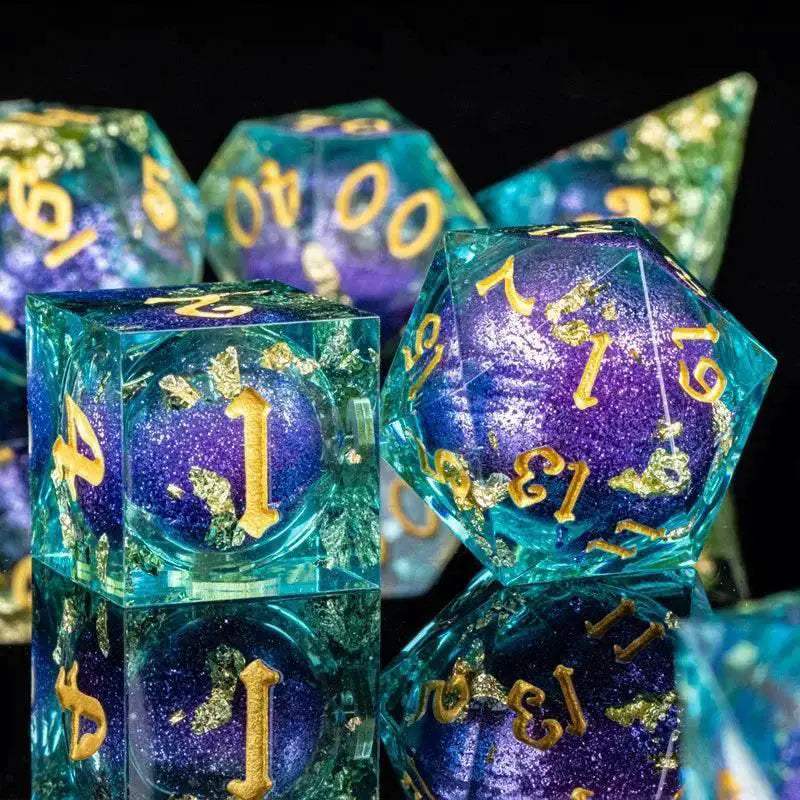 Premium Plum Blossom Polyhedral Dice Set with Liquid Core for Dungeons and Dragons Enthusiasts - ToylandEU