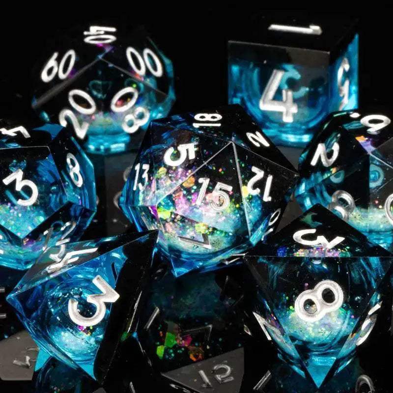 Premium Plum Blossom Polyhedral Dice Set with Liquid Core for Dungeons and Dragons Enthusiasts - ToylandEU
