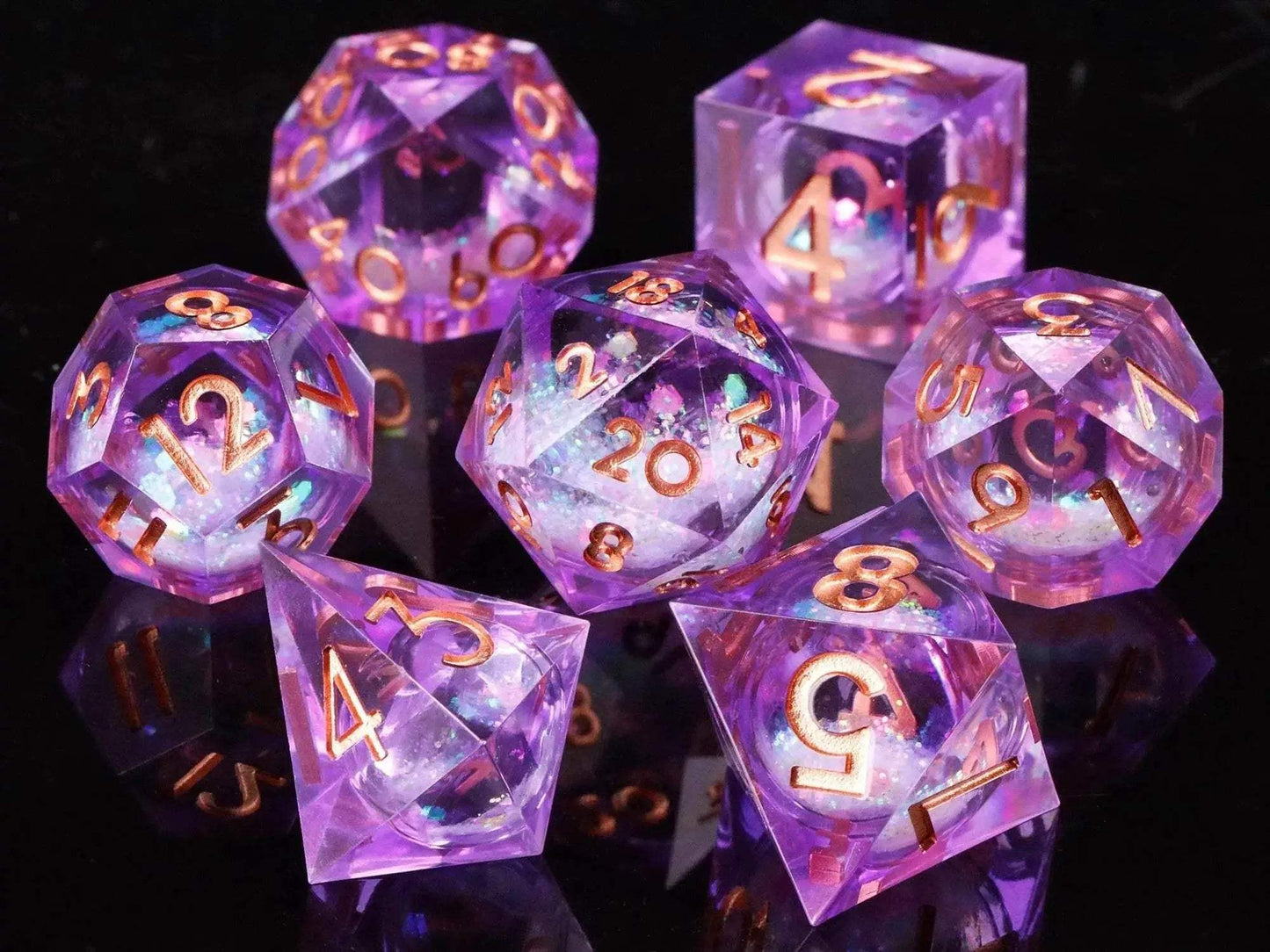 Premium Plum Blossom Polyhedral Dice Set with Liquid Core for Dungeons and Dragons Enthusiasts - ToylandEU