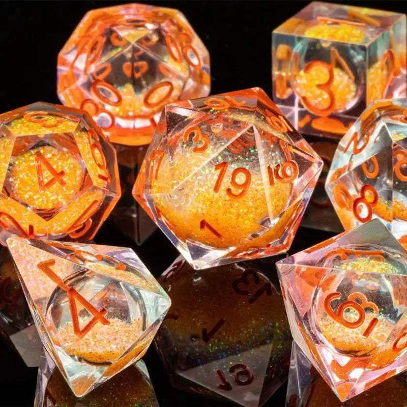 Premium Plum Blossom Polyhedral Dice Set with Liquid Core for Dungeons and Dragons Enthusiasts - ToylandEU