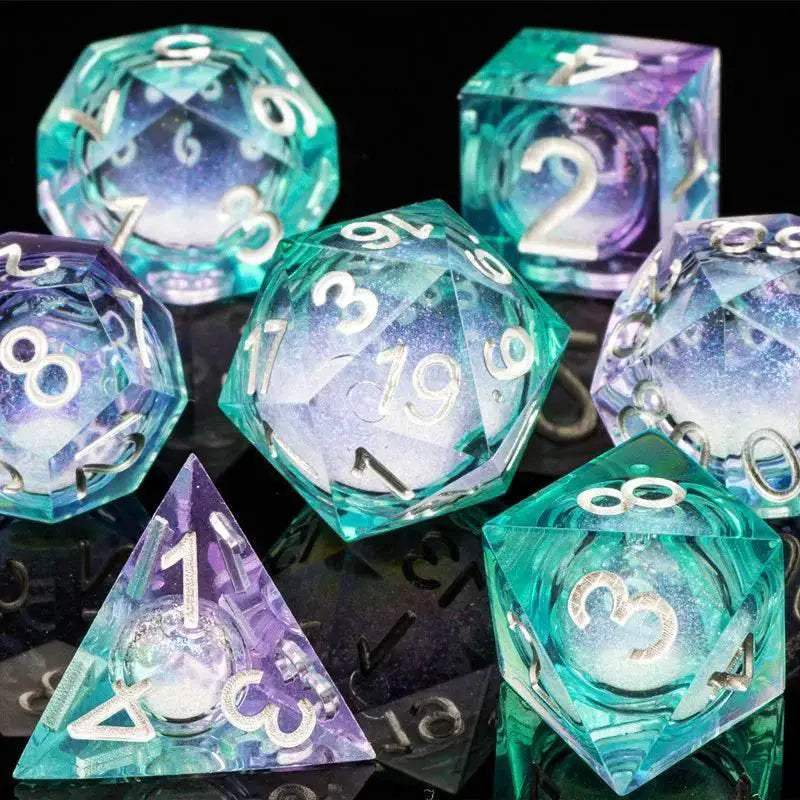 Premium Plum Blossom Polyhedral Dice Set with Liquid Core for Dungeons and Dragons Enthusiasts - ToylandEU