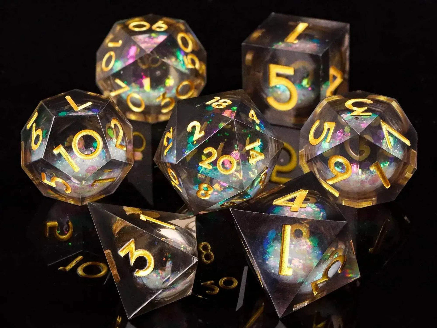 Premium Plum Blossom Polyhedral Dice Set with Liquid Core for Dungeons and Dragons Enthusiasts - ToylandEU