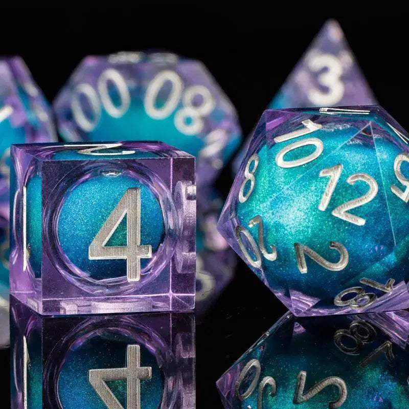 Premium Plum Blossom Polyhedral Dice Set with Liquid Core for Dungeons and Dragons Enthusiasts - ToylandEU