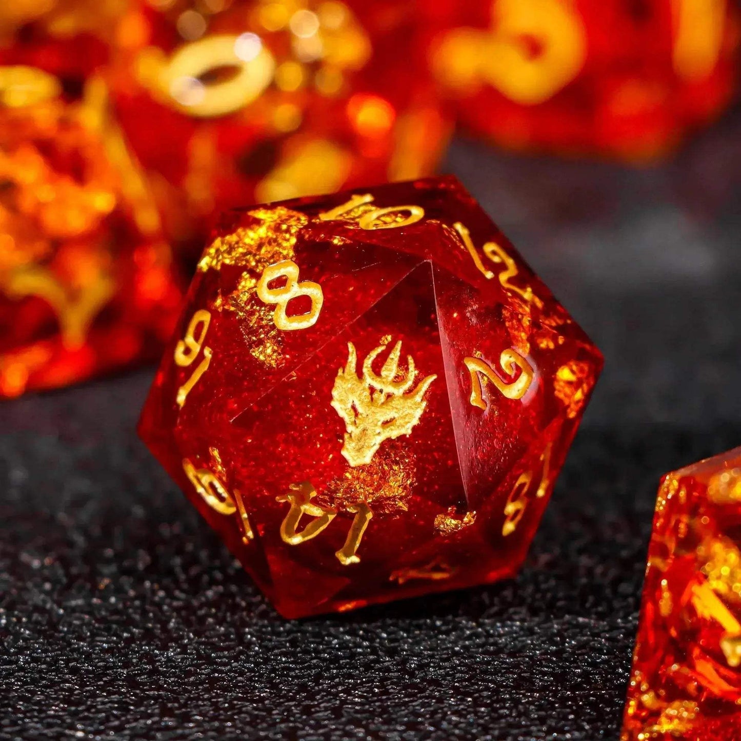 Premium Plum Blossom Polyhedral Dice Set with Liquid Core for Dungeons and Dragons Enthusiasts - ToylandEU