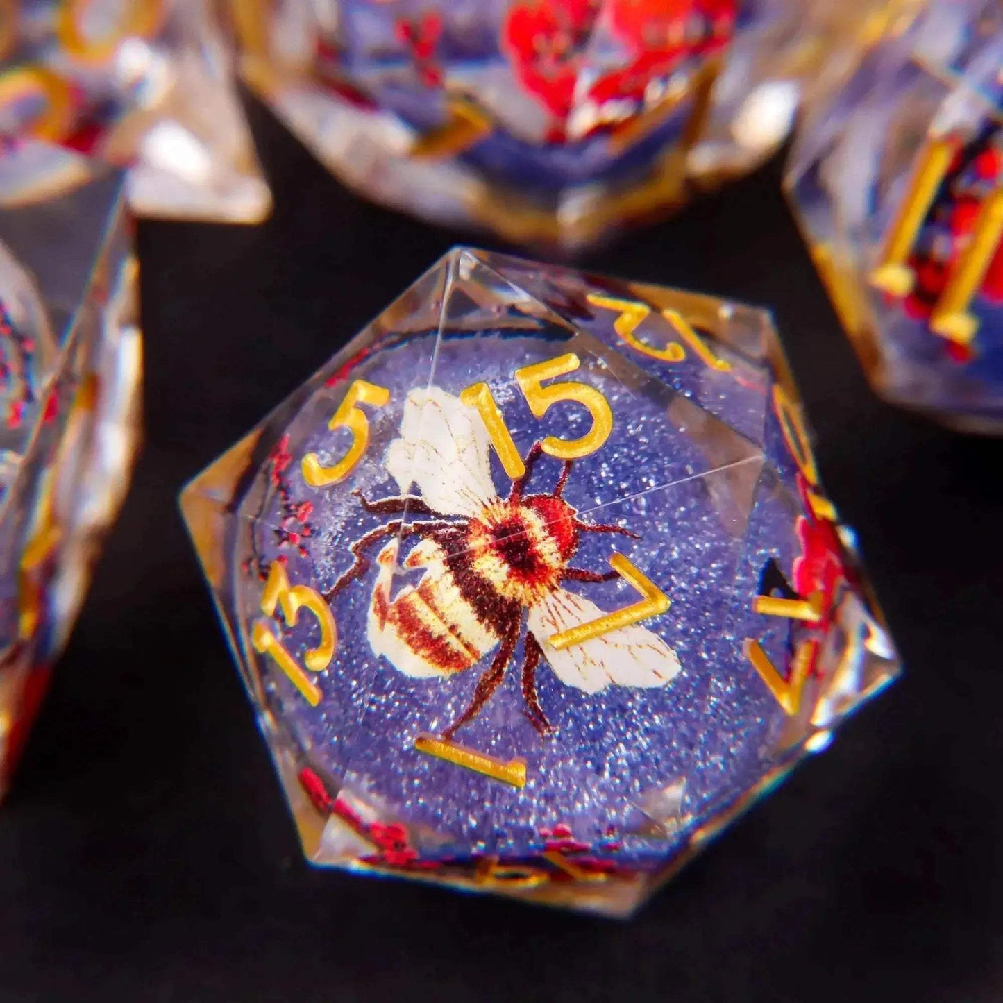 Premium Plum Blossom Polyhedral Dice Set with Liquid Core for Dungeons and Dragons Enthusiasts - ToylandEU