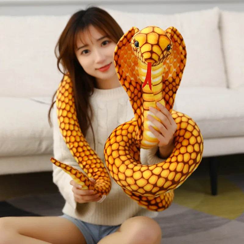 Premium Plush Snake Toy Realistic Cobra For Kids Decor - ToylandEU