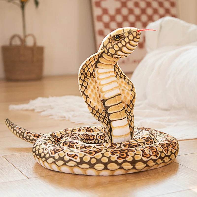 Premium Plush Snake Toy Realistic Cobra For Kids Decor - ToylandEU