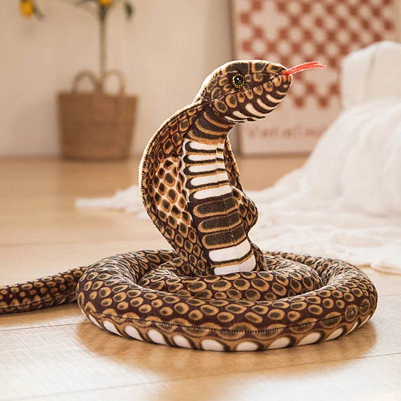 Premium Plush Snake Toy Realistic Cobra For Kids Decor - ToylandEU