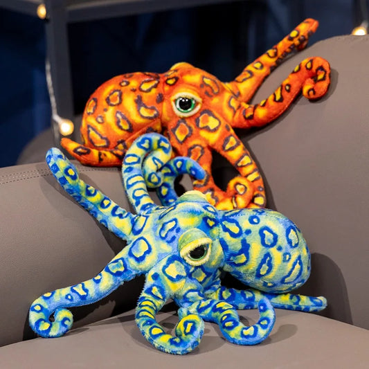 Premium Plush Toy Leopard Print Octopus For Kids Soft Cute Cartoon Sea Creature Stuffed Animal Doll - ToylandEU