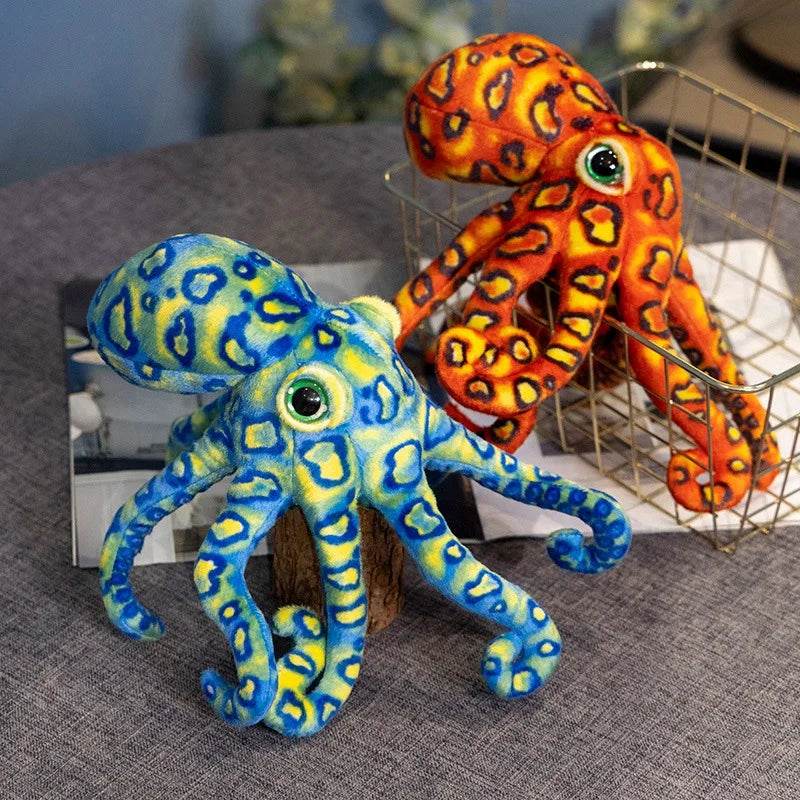 Premium Plush Toy Leopard Print Octopus For Kids Soft Cute Cartoon Sea Creature Stuffed Animal Doll - ToylandEU