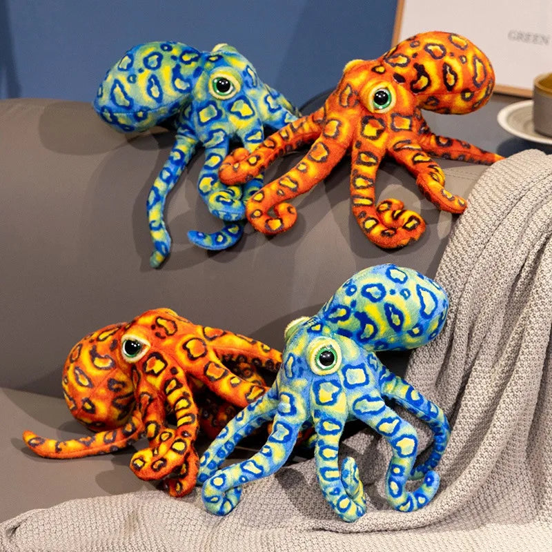 Premium Plush Toy Leopard Print Octopus For Kids Soft Cute Cartoon Sea Creature Stuffed Animal Doll - ToylandEU