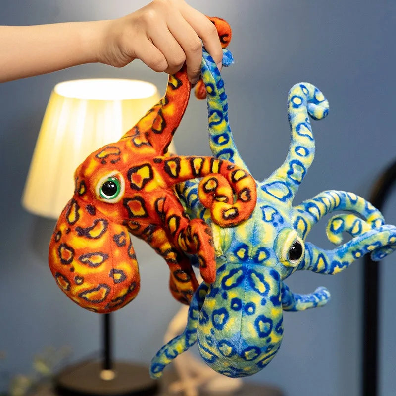 Premium Plush Toy Leopard Print Octopus For Kids Soft Cute Cartoon Sea Creature Stuffed Animal Doll - ToylandEU