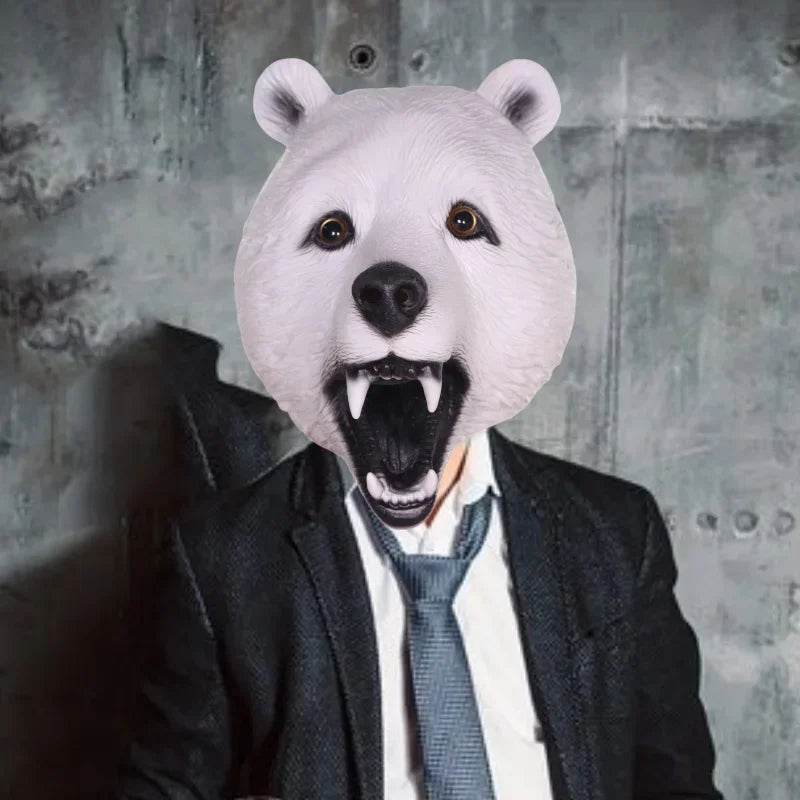 Premium Polar Bear Mask Full Face Latex Cosplay Adults - ToylandEU