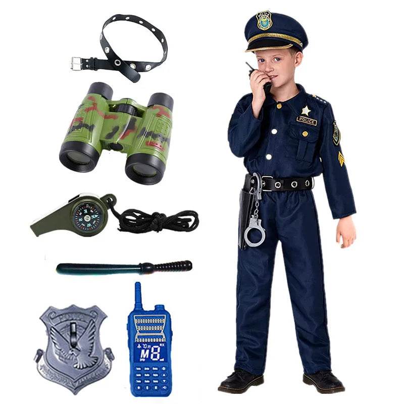 Premium Police Costume Kit For Kids Walkie Talkie Handcuffs - ToylandEU