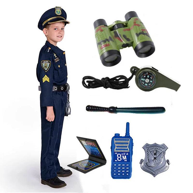 Premium Police Costume Kit For Kids Walkie Talkie Handcuffs - ToylandEU