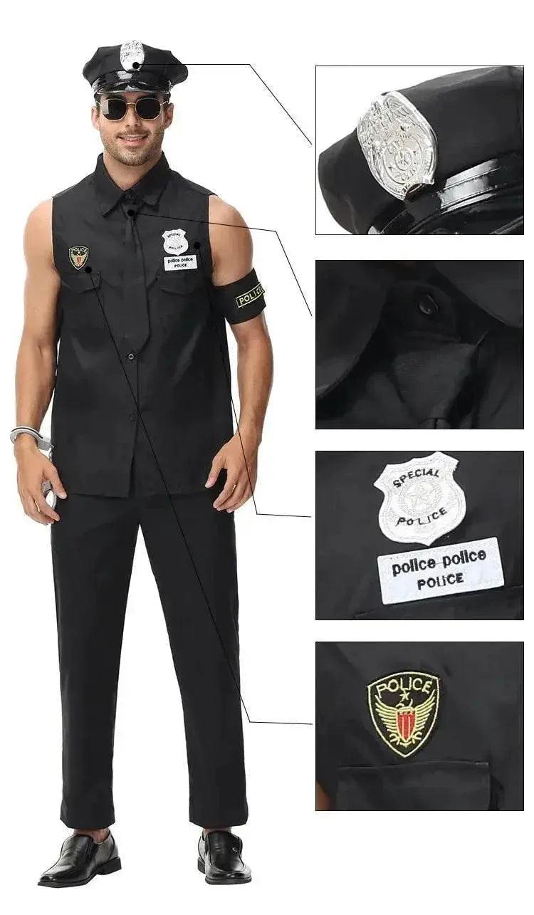  Premium Police Costume Top Shirt Set Hat Toyland EU -  ToylandEU™
