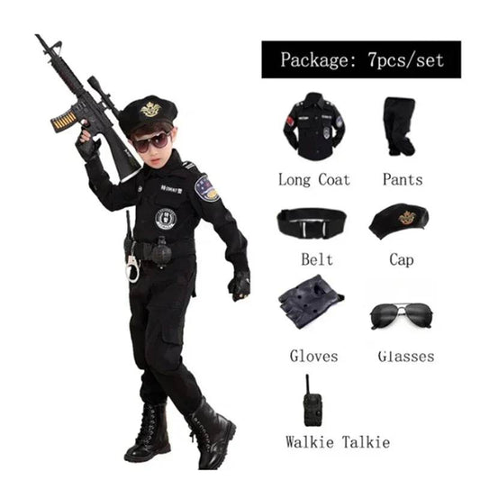 Premium Policeman Costume Realistic Uniform For Kids - ToylandEU