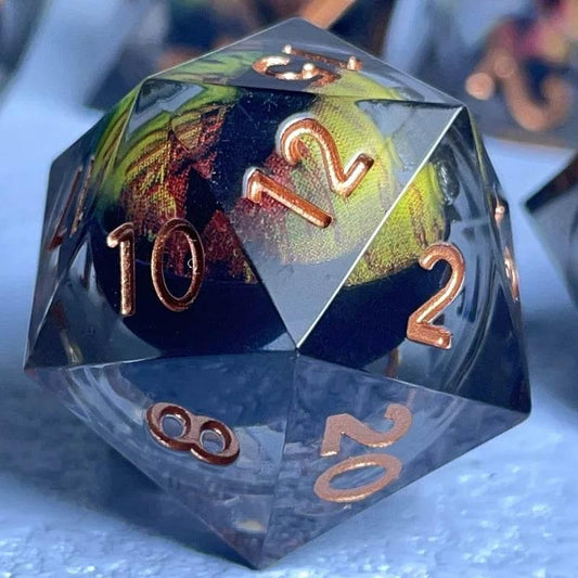 Premium Polyhedral Dice Set with Floating Cosmic Eyes for Dungeons and Dragons and RPG Fans - ToylandEU