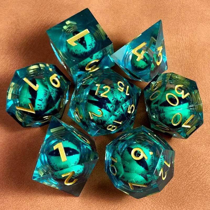 Premium Polyhedral Dice Set with Floating Cosmic Eyes for Dungeons and Dragons and RPG Fans - ToylandEU
