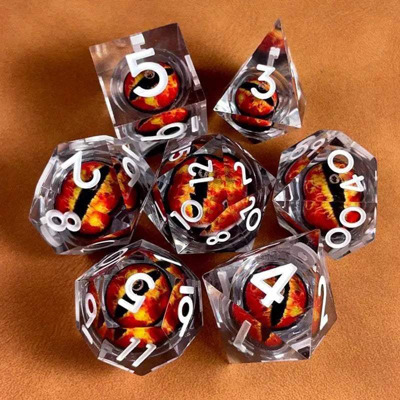 Premium Polyhedral Dice Set with Floating Cosmic Eyes for Dungeons and Dragons and RPG Fans - ToylandEU