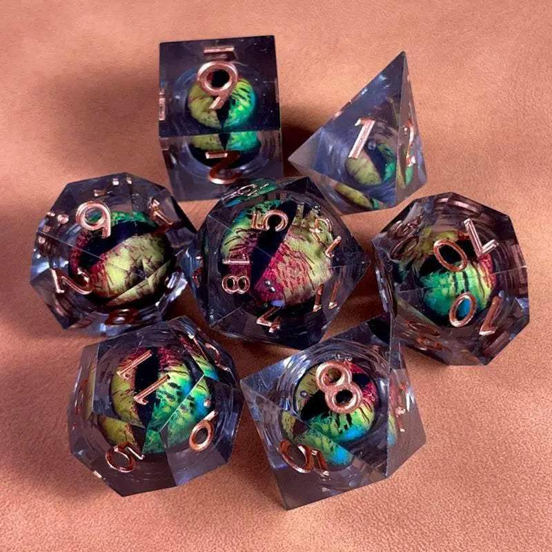 Premium Polyhedral Dice Set with Floating Cosmic Eyes for Dungeons and Dragons and RPG Fans - ToylandEU