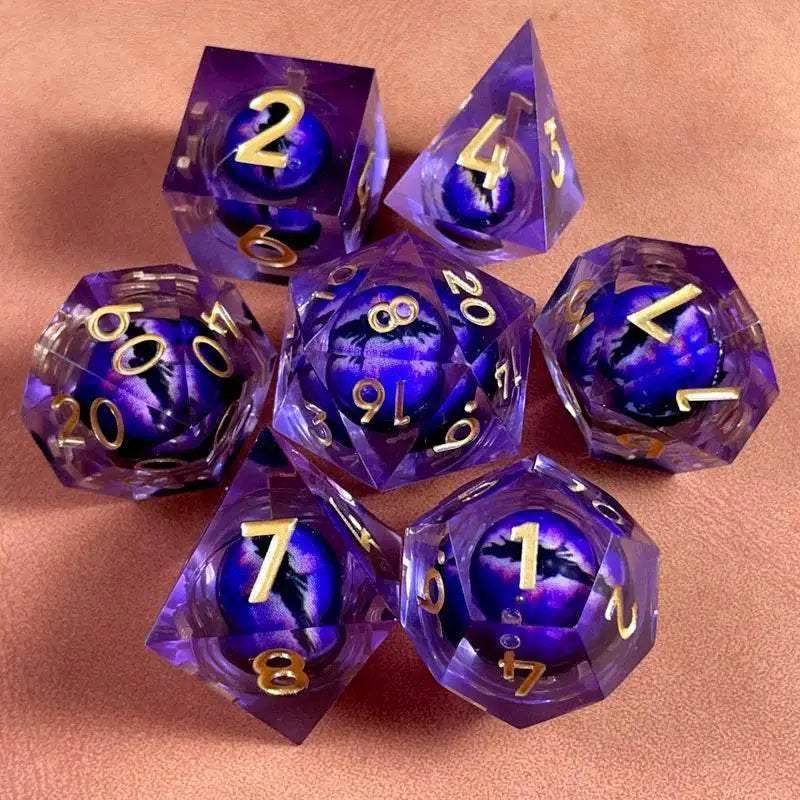 Premium Polyhedral Dice Set with Floating Cosmic Eyes for Dungeons and Dragons and RPG Fans - ToylandEU