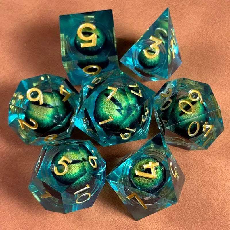 Premium Polyhedral Dice Set with Floating Cosmic Eyes for Dungeons and Dragons and RPG Fans - ToylandEU