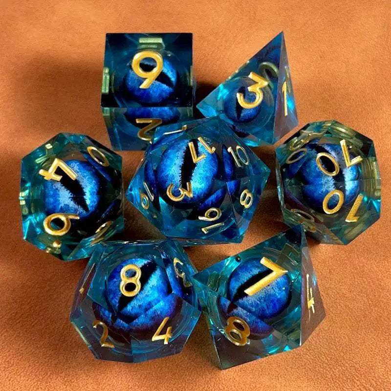 Premium Polyhedral Dice Set with Floating Cosmic Eyes for Dungeons and Dragons and RPG Fans - ToylandEU